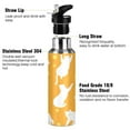 thumbnail image 3 of 600ml Vacuum Insulated Sports Water Bottle with Foldable Straw Stainless Steel Portable Thermos Cup White Cat Silhouettes, 3 of 7