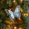thumbnail image 5 of Lilgiuy 3Pcs Christmas Tree Butterfly Decorations Glitter Butterflies Ornaments with Clips 3D Sequins Butterfly Clips for Xmas Holiday Crafts and Christmas Tree (Silver), 5 of 6