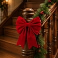 thumbnail image 5 of Wooowa Christmas Large Velvet Bow Ornament with Classic Red Finish for Tree Wreath Gift Holiday Decor 9.8 by 7.9 Inch, 5 of 8