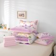 thumbnail image 5 of Homewish Purple Butterfly Child Bedding Comforter Set 7 Pieces, Romantic Flower Floral Full Bedding Set, Teens Kids Girls Women Reversible Fitted Sheet Flat Sheet, Ultra Soft Bedroom Decor, 5 of 7