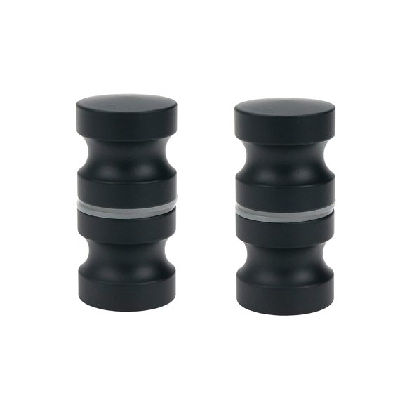 Semetall 2 Pack Back-to-Back Bathroom Door Handles,Solid Stainless Steel Shower Glass Door Knob,Small Pulls for Glass Door (Black,2.48"" Height)
