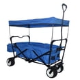 thumbnail image 2 of BLUE OUTDOOR FOLDING WAGON CANOPY GARDEN UTILITY TRAVEL CART LARGE BEACH TIRES, 2 of 4