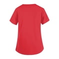 thumbnail image 4 of NAMTYQX Scrubs for Women, Classic Fit, Four-Way Stretch, Short Sleeve, V Neck, Anti-Wrinkle Women’s Medical Scrub Top Watermelon Red Size XL, 4 of 5