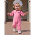thumbnail image 6 of BemeyourBBs Baby Girls Jumpsuit Romper Newborn Coming Home Outfit Long Sleeve Doll Collar Frills Romper Fall Winter Spring Baby Essentials Clthes, 6 of 9