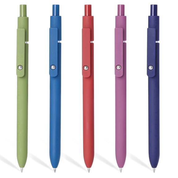 FIOVER Gel Pens, 5pcs 0.5mm Quick Dry Black Ink Fine Point Smooth Writing Pens High-End Series Ballpoint for Office