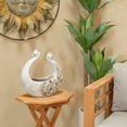 thumbnail image 2 of DecMode 14" x 15" Indoor Outdoor Gray Fiberglass Bird Planter with Stone Mosaic Design, 2 of 8