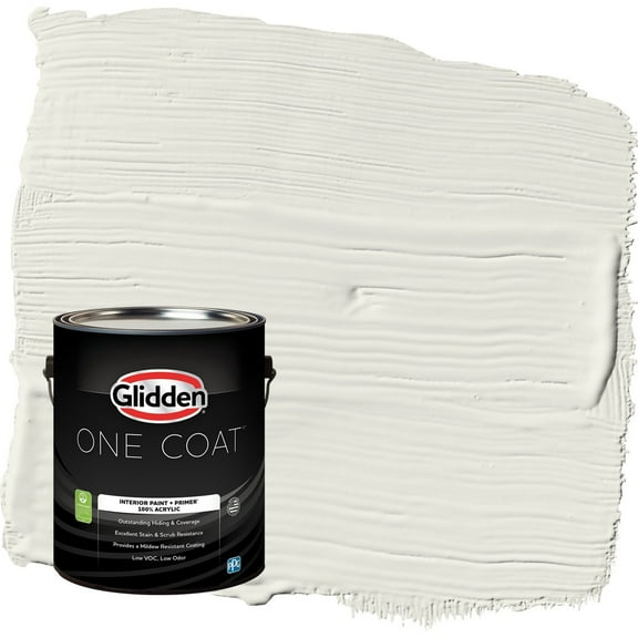 Glidden One Coat Silvery Moon / Gray Semi-Gloss Interior Paint with Primer, 1 Gallon