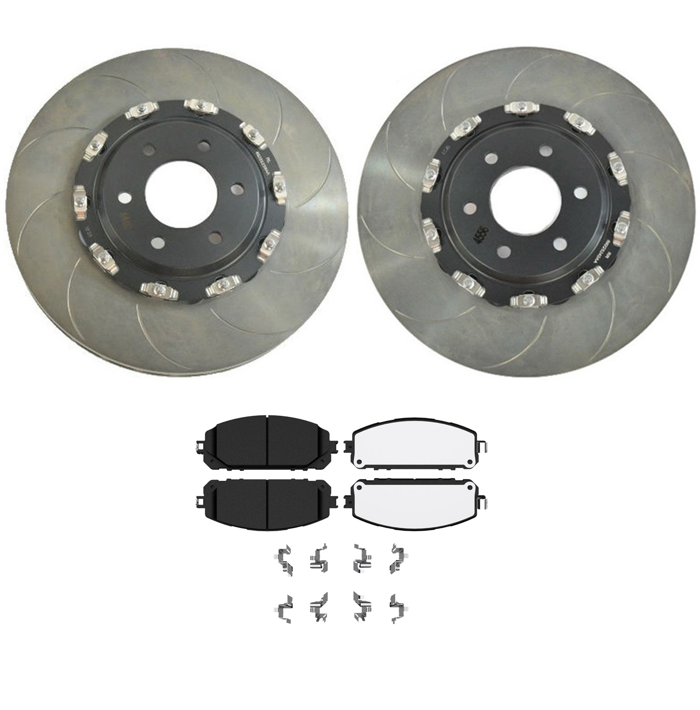 Genuine OEM Rear Brake Kit Vented Slotted 6 Lug Disc Rotors & Pad Set