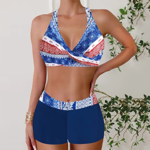 Traje de baño para mujer, traje de baño de verano para mujer, talla grande, estampado, bikini dividido, trajes de baño para mujer, conjuntos de bikini para mujer, trajes de baño bikini para mujer