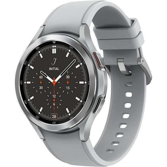 Samsung Galaxy Watch 4 Classic - Reloj inteligente de 42 mm con monitor ECG para salud, fitness, correr, ciclos de sueño, detección de caídas GPS, versión LTE, color plateado (Reacondicionado)