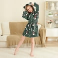 thumbnail image 3 of FORMRS Kids Bathrobe Unisex Hooded Robe Toddler Pajamas Sleepwear, Size 4-6T, Green Christmas Hats, 3 of 7