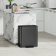 thumbnail image 2 of HOMCOM Trash Can, 2 x 5.3 Gallon (2 x 20 L) Garbage Can with Soft-Close Lid, 2 of 10