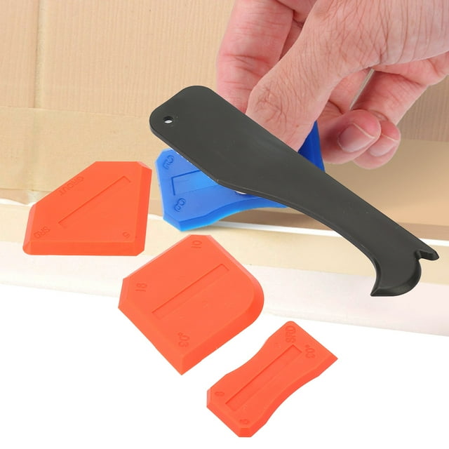 Kit d'Outils de Calfeutrage en Silicone 4 Pcs, Réutilisable et Facile à Nettoyer, Design Professionnel, pour une Finition Professionnelle des Scellants, Remplisseurs, Joints Ménagers