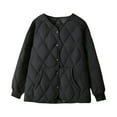 thumbnail image 2 of Zyloft Jackets for Women No Hood Women Warm Quilted Jackets for Women Long Sleeve Floral Soild Puffer Jacket Coats with Pockets Black XXXL Black*Friday/Cyber*Monday Clearance, 2 of 7