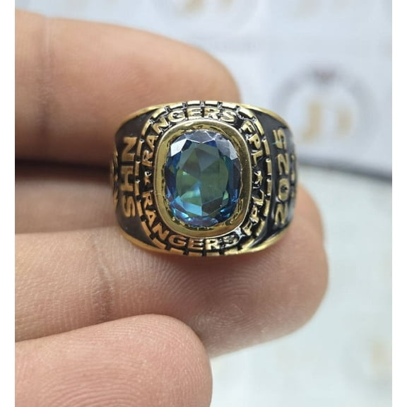 Men's 925 Sterling Silver Oval GemStone Custom High School Class Ring for College & University Students, Graduation Ring for Him