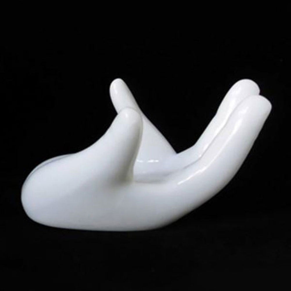 POPETPOP 6 Pcs Creative Ocarina Display Accessories Ceramic Base Holder Hand Shaped Collector for 6 Holes/12 Holes Ocarina Flute Musical Instrument Home Decoration (White)