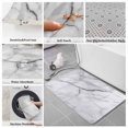 thumbnail image 6 of White Marble Bath Mat 3 Piece Bathroom Rug Set, Modern Geometric Abstract Minimalist Crack Non Slip Bath Rug Contour Mat and Toilet Lid Cover, Absorbent Shower Mats Soft Bath Rugs and Mats Sets, 6 of 8