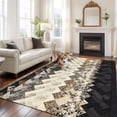 thumbnail image 3 of Brown Ethnic Area Rug 6x9 Washable Rug Non Slip Southwest Zigzag Weave Boho Retro Geometric Large Area Rug Soft Stainresistant Indoor Floor Carpet for Living Room Bedroom Office Dining Room Nursery, 3 of 9