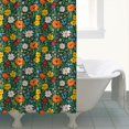 thumbnail image 4 of Pioneer Flower Floral Print Pattern Shower Curtain 72"x84", Bathroom Decorative Shower Curtain Set with 12 Hooks, Waterproof Washable, 4 of 6