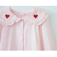 thumbnail image 3 of Conti Kids Little Girls Peter Pan Ruffle Collar Bell Long Button-Down Pink Shirts Blouse 5-6 Years, 3 of 6