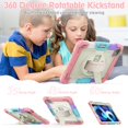 thumbnail image 4 of iPad Air 4th Gen Case, iPad Air 10.9 Case, iPad Pro 11 Case, Dteck Heavy Shockproof Case with Built-in Screen Protector Rotating Stand Cover with Adjustable Hand Strap/Shoulder Strap,Colorful Pink, 4 of 6