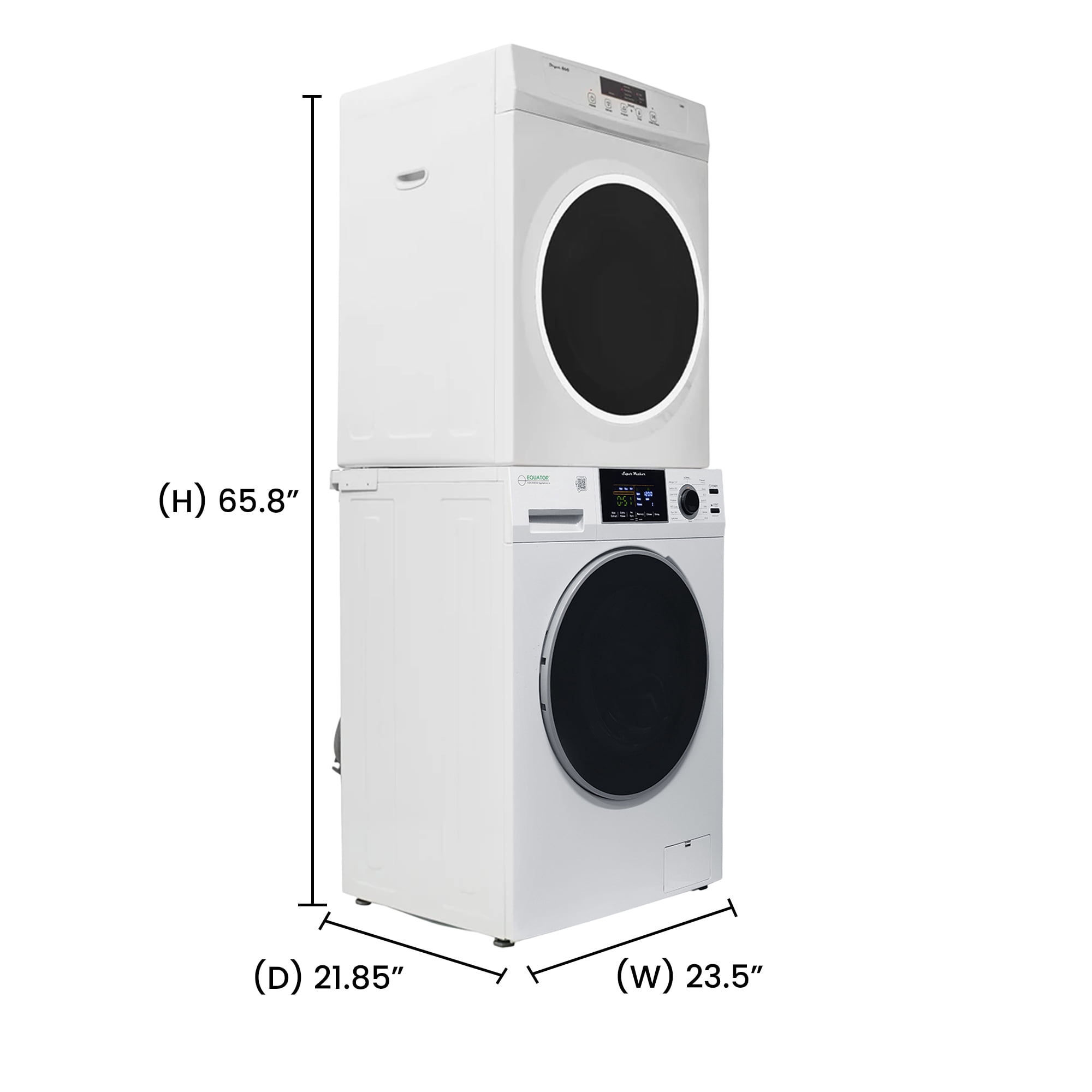 Equator APARTMENT STACKABLE 110V EW 826 Washer 1.6cf + ED 860 Vented Dryer 3.5cf