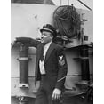 thumbnail image 2 of U.S. Archives 26x32 White Modern Wood Framed Museum Art Print Titled - WWII His crew sank a German submarine. U.S.S. Otter, 2 of 4