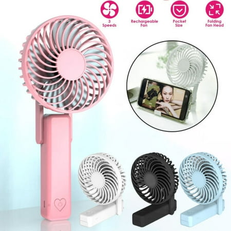 

Xhy Handheld Fan Portable Personal Mini Desk Fan USB Rechargeable Cooling Cooler 3 Speed for Outdoor Hiking Travel Home Office Black