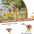 thumbnail image 4 of Glerc 16 Inch Little Kids Bike for Age 4 5 6 7 Years Old Girls Retro Vintage Style Bicycles with Basket Training Wheels and Bell, Yellow, 4 of 7