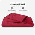 thumbnail image 3 of Bare Home Ultra-Soft Fitted Sheet + Pillowcase Set - Premium 1800 Collection - Deep Pocket - King, Red, 3 of 8