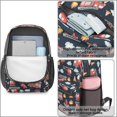 thumbnail image 4 of Fireman and Cone Blue Pattern 17" Waterproof Oxford School Backpacks for Teens, S-Shape Padded Straps, for School, Travel, Hiking, Camping, 4 of 5