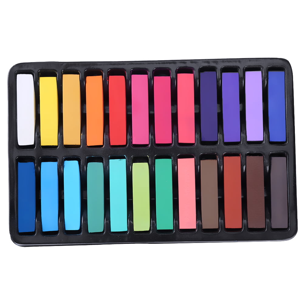 Washable Multi-Colored Pens Non-toxic Temporary Salon Hair Chalk Set, 24  Colors 
