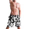 thumbnail image 5 of Dailycode Men's Quick Dry Swim Trunks Beach Shorts Casual Summer Board Shorts with Pockets, Black and Graffiti, 5 of 8