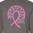 thumbnail image 4 of Inktastic Breast Cancer Awareness Rainbow Ribbon with Hearts Long Sleeve T-Shirt, 4 of 5