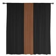 thumbnail image 2 of Black Brown Semi Sheer Curtains Drapes for Living Room, Bedroom, French Doors Window 63 Inches Long, Contemporary Boho Modern Art Rod Pocket Chiffon Curtain Drapery Voile Draperies Panel, 2 of 6