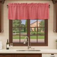 thumbnail image 6 of Vintage Coral Red Curtain Valances for Windows, Kitchen Valance Window Treatments Panel 2 Pack, Farmhouse Retro Solid Color Linen Texture Rod Pocket Short Curtains for Bathroom Bedroom 42 x 12 Inch, 6 of 8