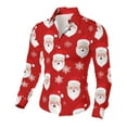 thumbnail image 5 of Men's Ugly Christmas Hawaiian Shirt Long Sleeve Button Down with Santa Claus Print Casual Holiday Party Blouse Festive Funny Xmas Top, 5 of 8