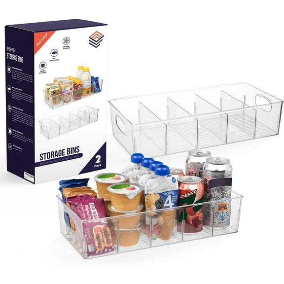 Pantry Organizers and Storage and Cabinet Organizer, 2 Pack - Kitchen Organizers and Storage, Great Fridge or Snack Organizer - Perfect in Refrigerator or Cupboard Shelf