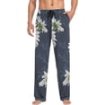 thumbnail image 4 of Floral Daisy Pattern Ghost Pajama Pants, Men's Lounge Pants Light with Drawstring and Pockets, Christmas New Year Birthday Father's Day Gifts, X-Large, 4 of 7