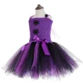 thumbnail image 4 of Vestido de tutú con diseño de araña brillante para niñas, disfraz de bruja negra y morada para Halloween, para niñas, para actuaciones, carnavales, fiestas, de 1 a 14 años, 4 of 5