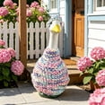 thumbnail image 5 of SHENGXINY Porch Goose Outfit, Cute Knitted Sweater with Hat Goose Clothes for Front Door Patio Garden Decoration White 23 in, 5 of 6