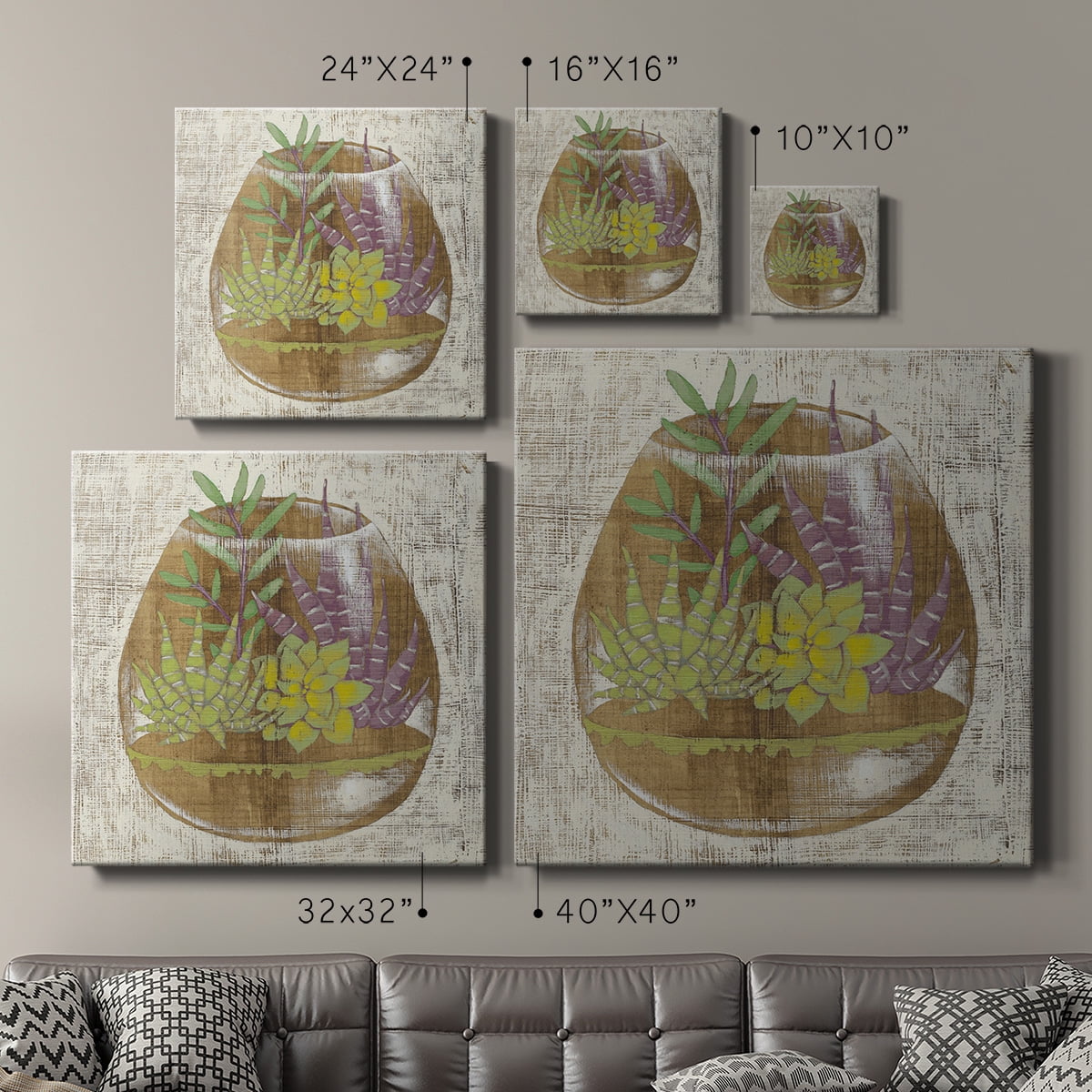 Wexford Home Glass Garden II-Premium Gallery Wrapped Canvas, 24" x 24" - Ready to Hang