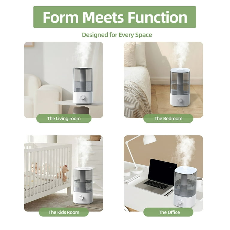 Dreo Smart Humidifiers For Bedroom, Top Fill 4L Cool Mist Humidifier With Nightlight