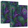 thumbnail image 2 of Peacock Feathers Pattern 3 Ring Hardcover Binders 1.5in Round Rings for Letter-Size Folder Paper Organizer Pockets for Office Student Recipe, 2 of 9