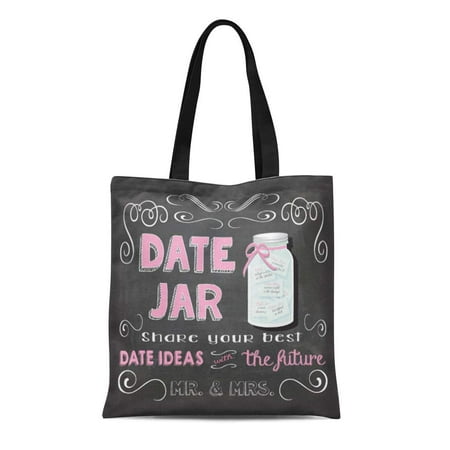 ASHLEIGH Canvas Tote Bag Pink Share Date Ideas Jar Your Best Future Game Reusable Handbag Shoulder Grocery Shopping