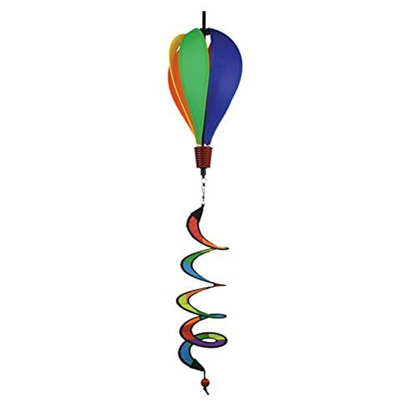 In the Breeze 1027 — Mini Rainbow Panel Hot Air Balloon Wind Spinner — Colorful Kinetic Wind Spinner for Yards and Gardens