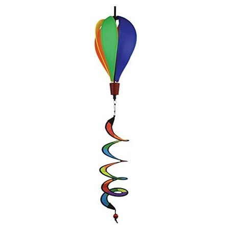 In the Breeze 1027 — Mini Rainbow Panel Hot Air Balloon Wind Spinner — Colorful Kinetic Wind Spinner for Yards and Gardens