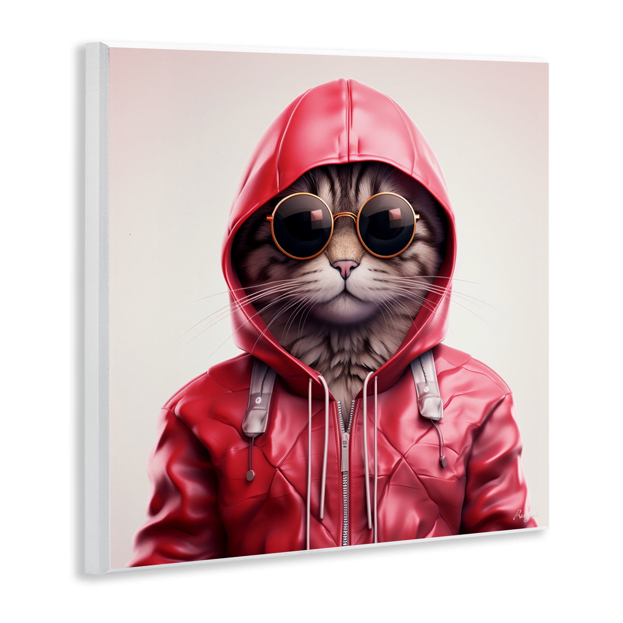 Stupell Industries Hipster Cat in Stylish Jacket Wall Plaque Art, design by Roozbeh