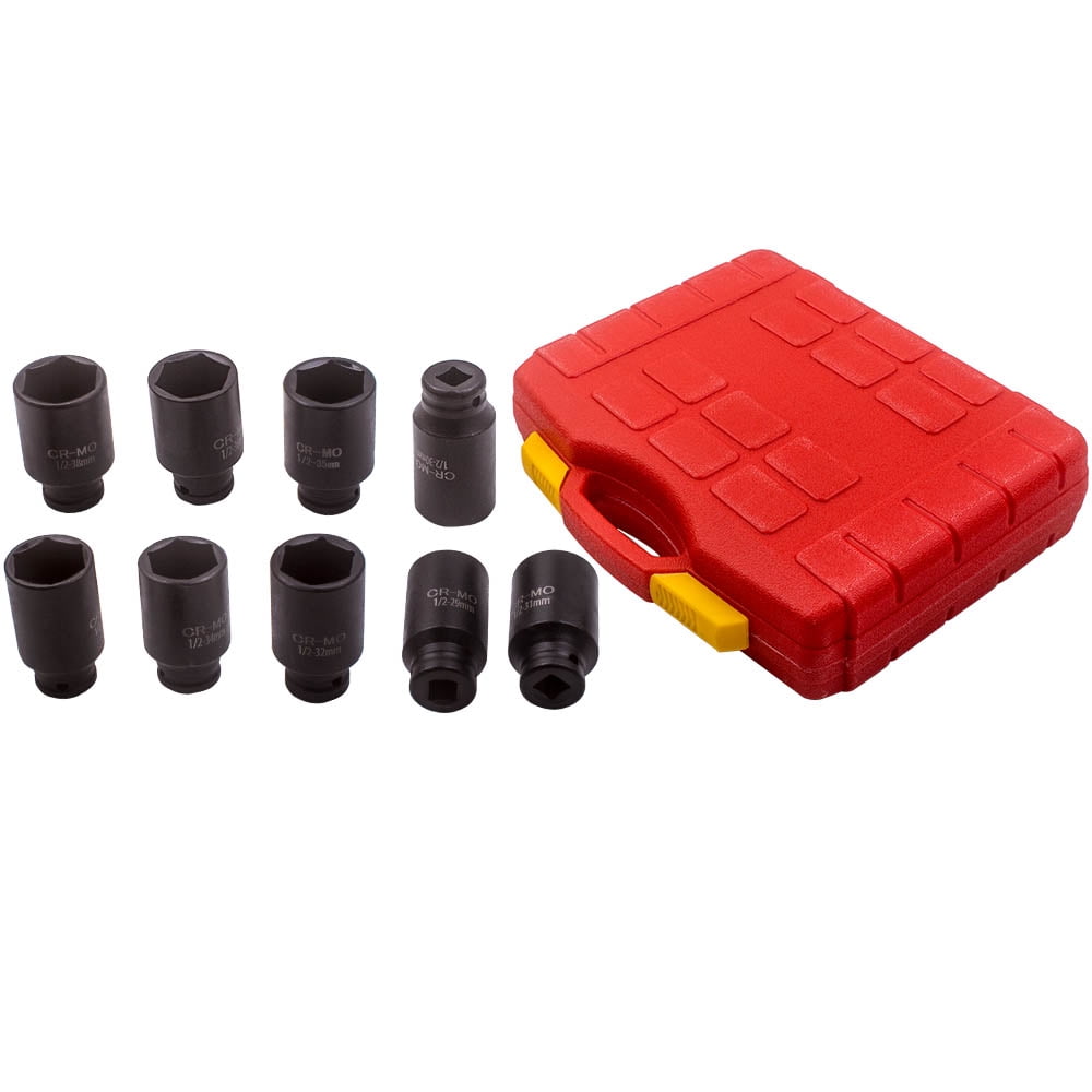 BFO 9pc Deep Impact Axle Hub Nut Socket Sets 1/2" Drive 29 30 31 32 33 34 35 36 38mm