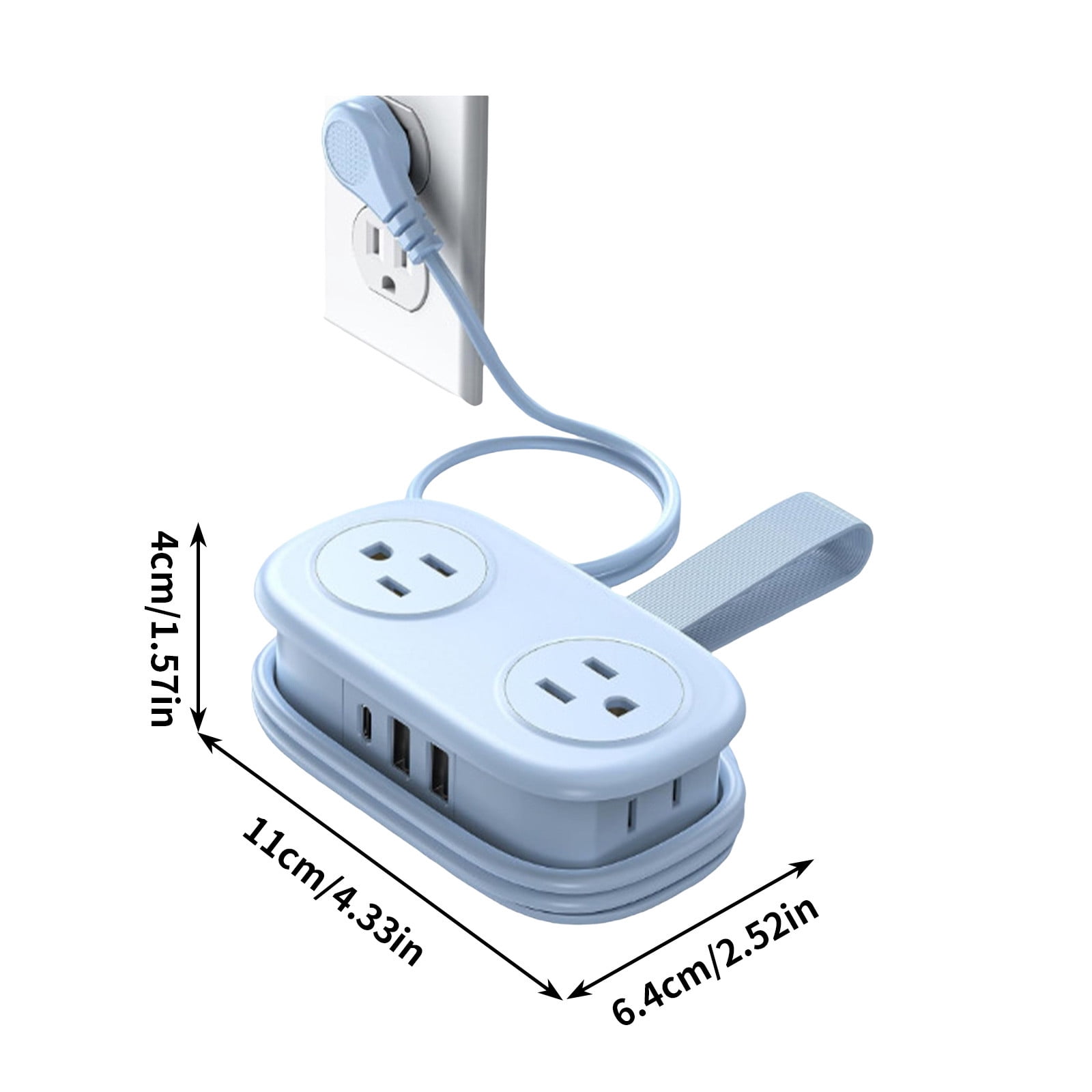 Travel Power Strip, Travel Extension Cord, Mini Extension Cord with 4 Outlets 3 USB Ports (1 USB C) with 4FT Wrapped Short Extension Cord Small Power Strip, Suitable for Home Hotel Travel